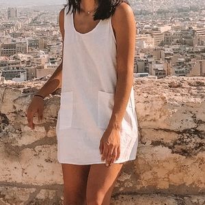 White linen dress